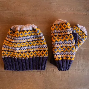 Caron Sharon Knit Hat & Mitt Set