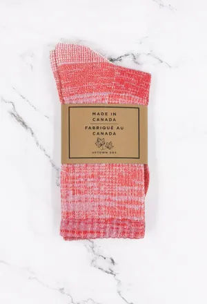 Coral/Purple Merino Wool Socks size S/M