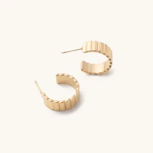 Dylan Ridged Gold Hoops