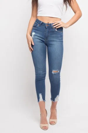 Essential Distressed Cropped Jeans