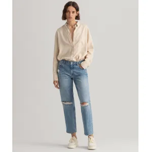 GANT Camie Relaxed Fit Cropped Ripped Jeans 0159