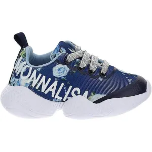 Girls Navy Floral Paris Trainers