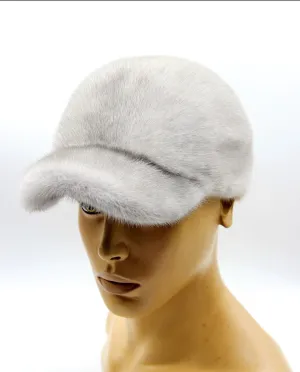 Grey Mink Baseball Cap