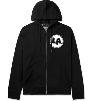 LA Circle Chest Los Angeles Zip Up Hoodie