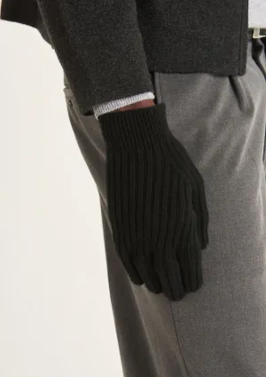 Mens Cashmere Gloves in Black