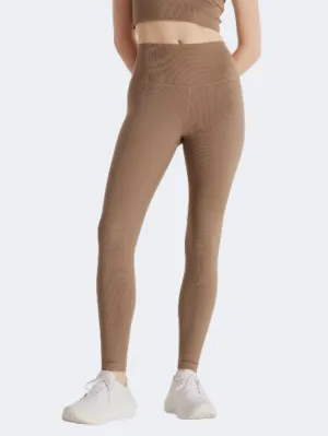 New Balance Ribbed 27 Inch Women Lifestyle Tight Mushroom