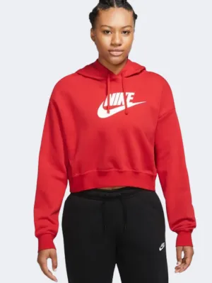 Nike Club  Women Lifestyle Hoody Red/White