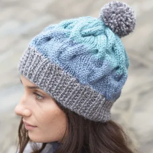 Patons Knit Striped Cable Hat