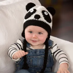 Red Heart Crochet Panda Baby Hat